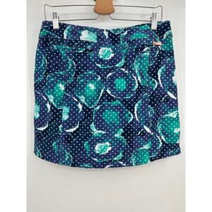 Adidas Adistar Printed Skort Sz M Blue Green Floral Golf Fitness Exercise